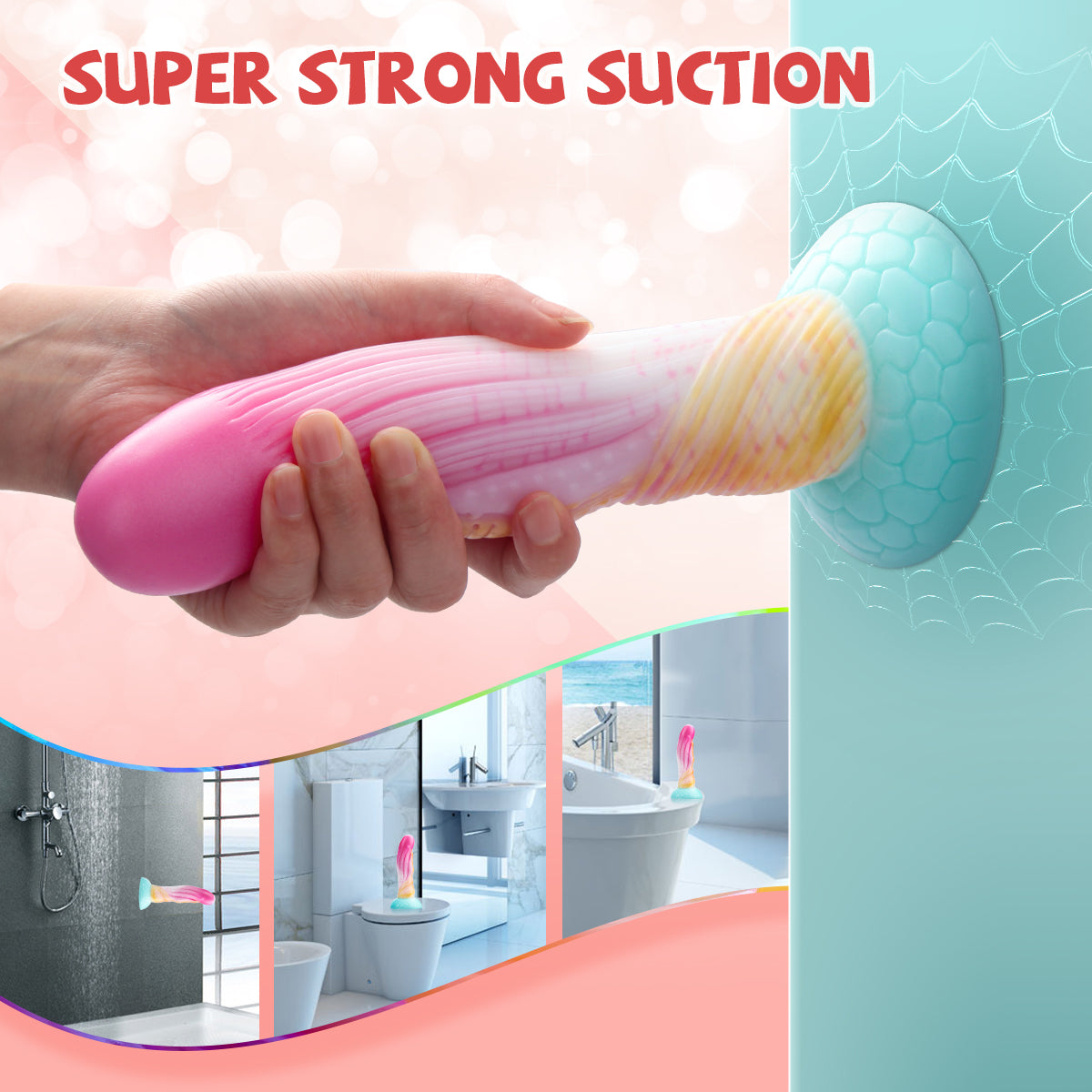 8.5" Fantasy Dildo, Areskey Ultra-Soft Monster Dildos with Large Suction Cup for Hands-Free Play, Lifelike Thick Dragon Dildo Harness Compatible Sex Toys for Men, Women G-spot & Anal Play